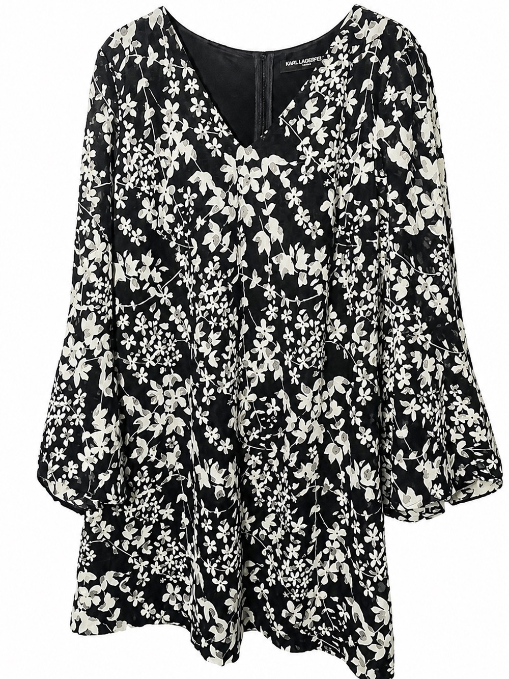 Karl Lagerfeld Paris dress in a classic navy and white floral print. Size 14
